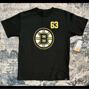 NHL Black and Yellow Boston Bruins Short Sleeve Tee #63